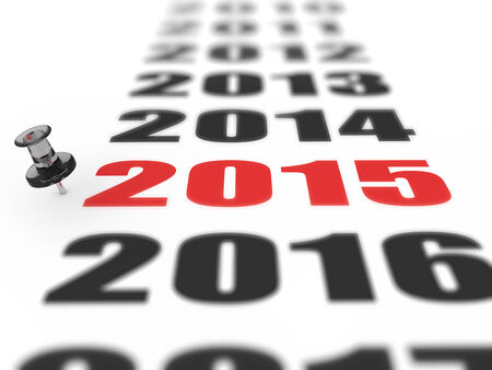 New year 2015 concept in 3dの写真素材