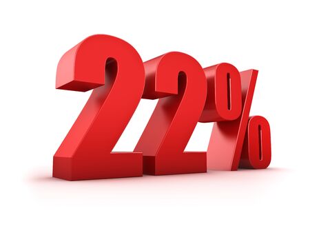 3D Rendering of a twentytwo percent symbolの写真素材