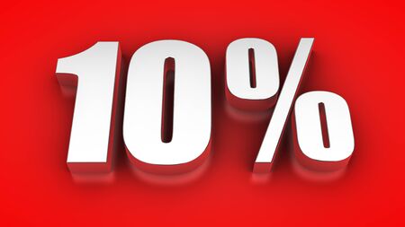 3D Rendering of a ten percent symbol
