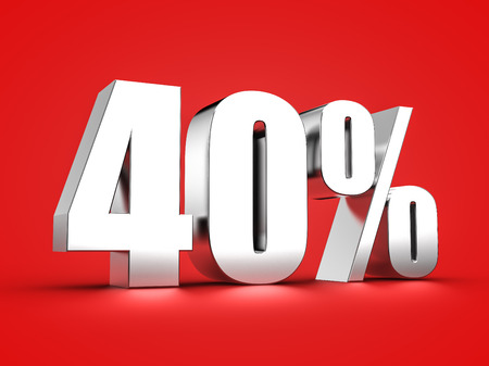 3D Rendering of a fourty percent symbolの写真素材