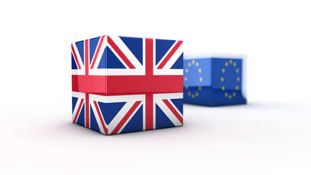 Abstract demonstration of Brexit as 3D renderingの写真素材