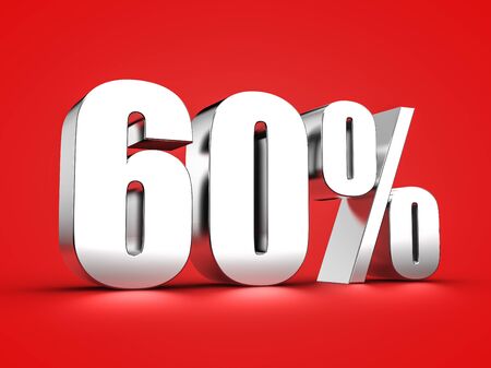3D Rendering of a sixty percent symbolの写真素材