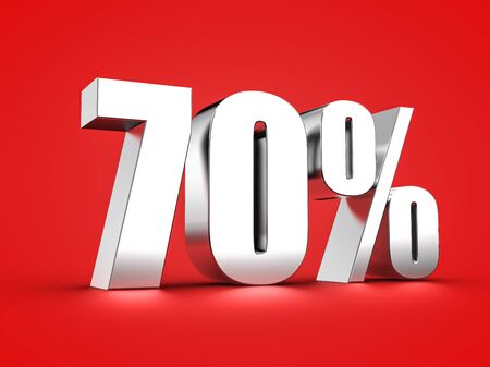 3D Rendering of a seventy percent symbolの写真素材