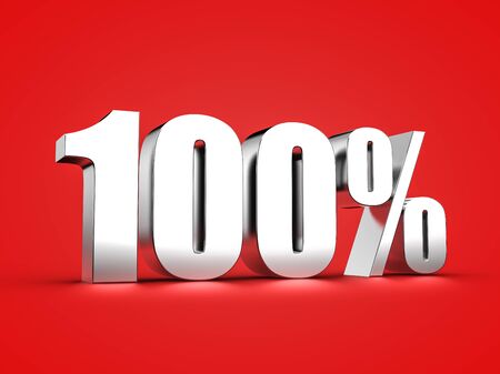 3D Rendering of a one hundred percent symbolの写真素材