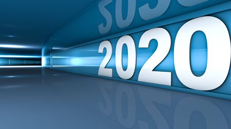 New year 2020 concept in 3dの写真素材