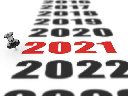 New year 2021 concept in 3dの写真素材