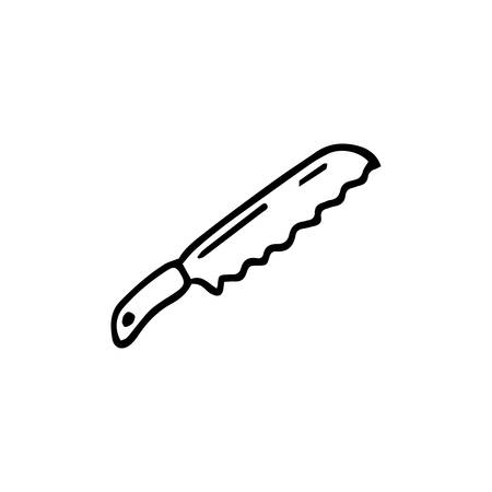 Handdrawn doodle knife icon. Hand drawn black sketch. Sign symbol. Decoration element. White background. Isolated. Flat design. Vector illustration.のイラスト素材