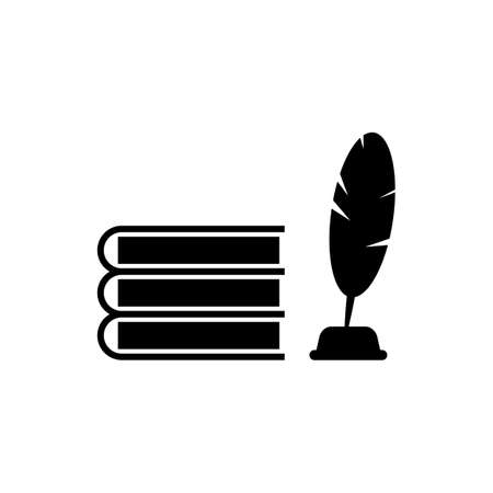 Books, pen and ink vector icon. Illustration isolated for graphic and web design.のイラスト素材