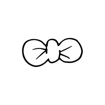 Handdrawn doodle tie icon. Hand drawn black sketch. Sign symbol. Decoration element. White background. Isolated. Flat design. Vector illustration.のイラスト素材