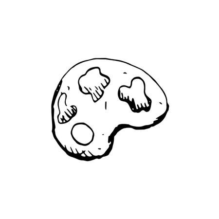 Handdrawn palette doodle icon. Hand drawn black sketch. Sign symbol. Decoration element. White background. Isolated. Flat design. Vector illustration.のイラスト素材