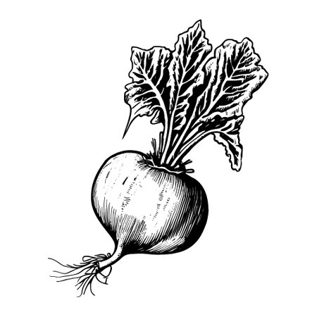 hand drawn sketch of a beetrootのイラスト素材