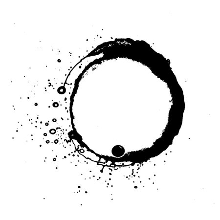Coffee cup ring, isolated on a white background, vector.のイラスト素材