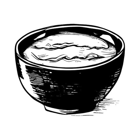 bowl of porridge sketchのイラスト素材