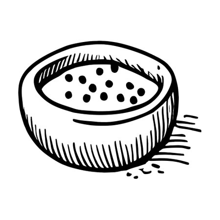 bowl of porridge sketchのイラスト素材
