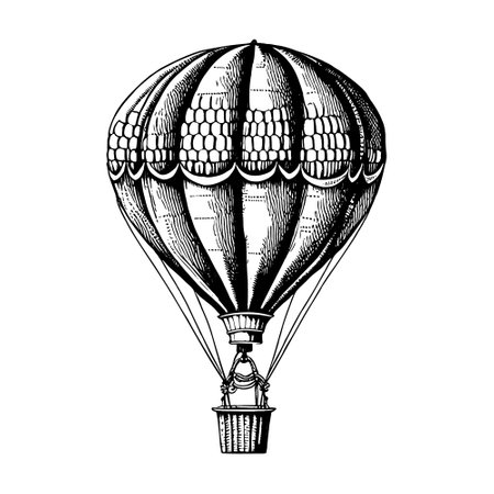 air balloon hand drawn sketch.のイラスト素材