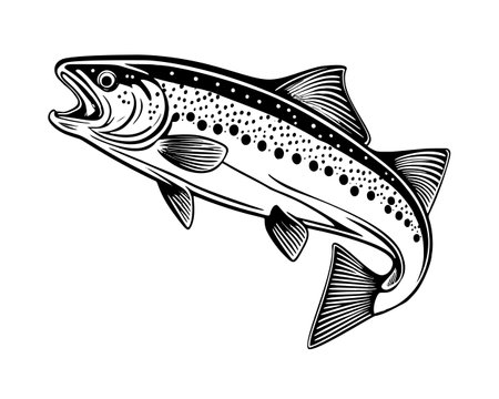 Fish logo, cut out vector icon.のイラスト素材