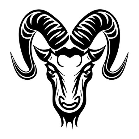 Goat head logo template vector illustrationのイラスト素材