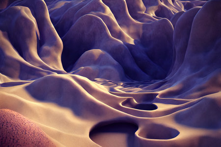 Fantasy landscape, sand canyon, digital illustration