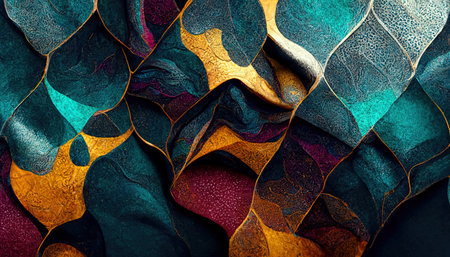 Colorful waiving textile background flowing fabric. digital illustration.の写真素材