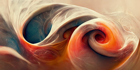 Wallpaper, abstract, swirling, 3D render.の写真素材