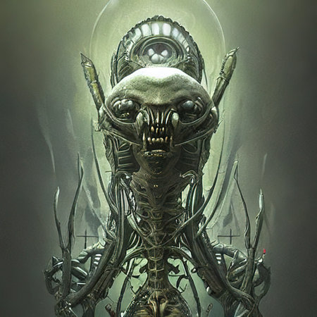Giger style Artwork, Symbiote scary monster.