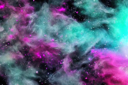 Beautiful space, color galaxy. digital illustration.の写真素材
