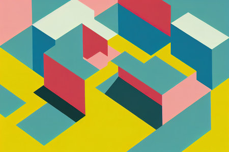 Pastel colorful geometric elements abstract pastel background. For background, banner, presentation template.の写真素材
