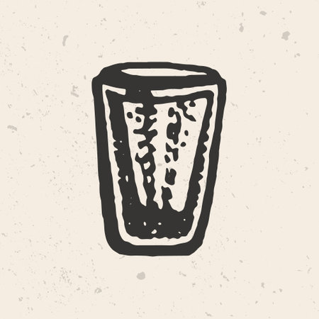 Hand drawn shot of whiskey sketch illustration.のイラスト素材