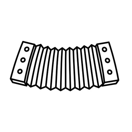 Accordion linear icon. classical musical instrument. live orchestra performance. thin line customizable illustration. outline symbol. Vector isolated outline drawing.のイラスト素材