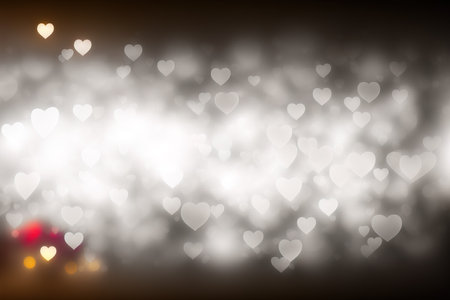 heart shape valentines day bokeh backgroundの写真素材