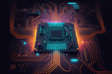 Circuit cyberspace design. digital illustration.