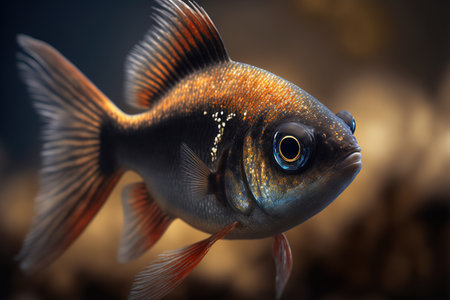 Fishing. Close-up of a fish underwaterの写真素材