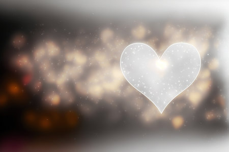 heart shape valentines day bokeh backgroundの写真素材