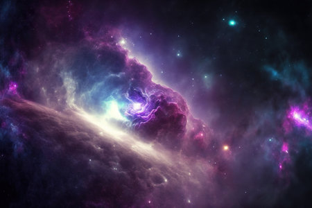 Space nebula in galaxy or universe as wallpaper background.の写真素材
