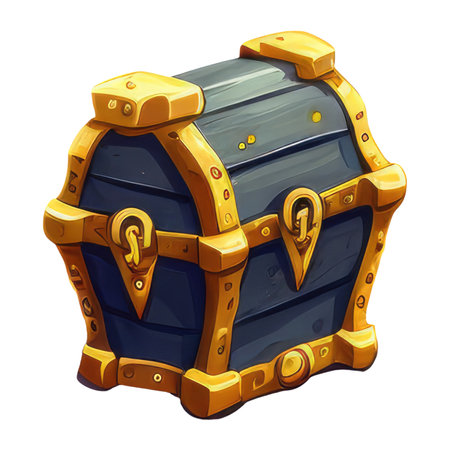Simple fantasy Treasure Chest 2d stylized game assetの写真素材
