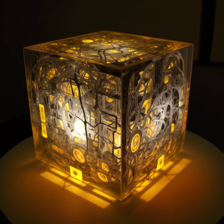 illuminated cube, translucent, ultra detailed, volumetric illuminationの写真素材