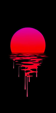 bright red sunset reflected in the water, abstraction.の写真素材