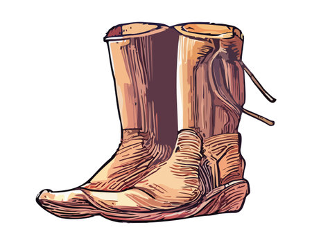 cowboy boots. vector graphic image.のイラスト素材