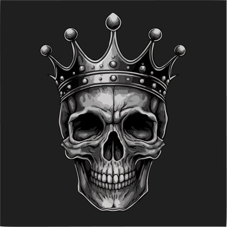 skull with a crown vector designのイラスト素材
