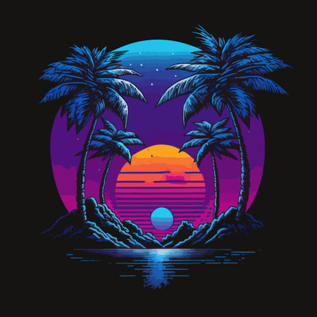 80s t-shirt design illustration.のイラスト素材