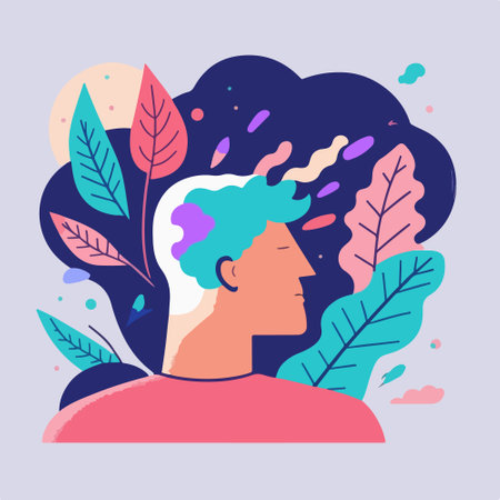 Mental health psychology vector concept. human head.のイラスト素材