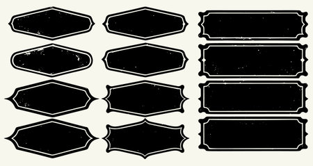 Vintage rustic banners in a vector collection with various panel designs.のイラスト素材
