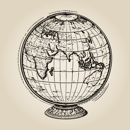 Vintage drawing of a globe.のイラスト素材