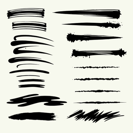 Vector grunge brushes with hand-drawn ink strokes.のイラスト素材