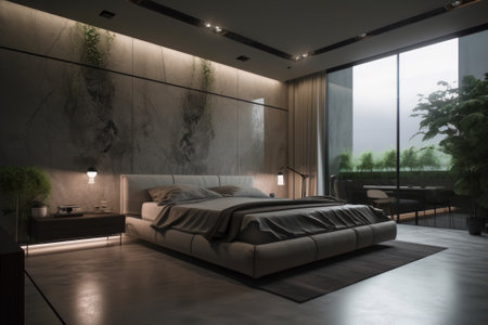 master bedroom design interior, 3d render.の写真素材