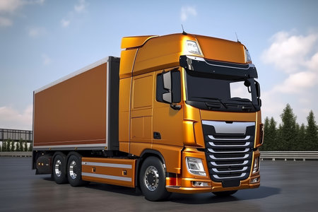 modern truck with cargo, 3d rendering.の写真素材