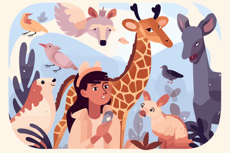 kids educational. Animals. informative. Education.のイラスト素材