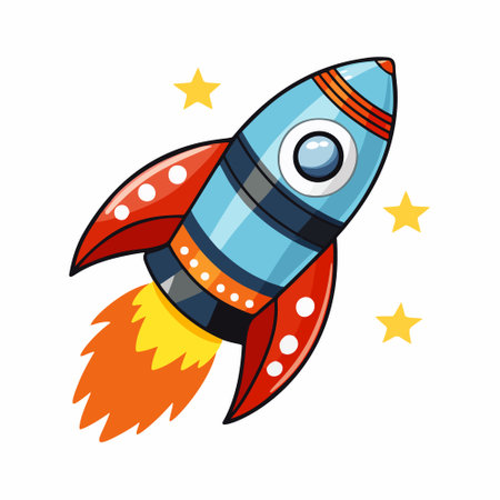 Rocket Vector Illustration - Cute style.のイラスト素材