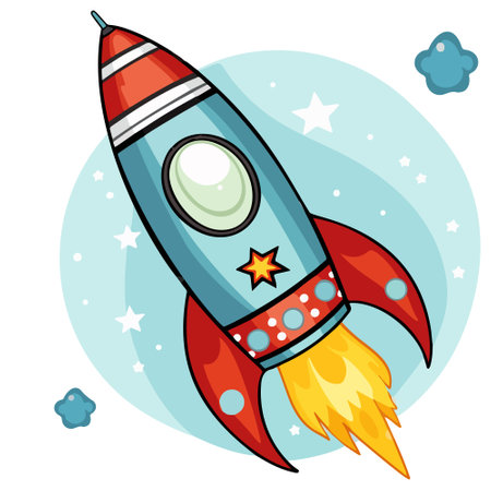 Rocket Vector Illustration - Cute style.のイラスト素材