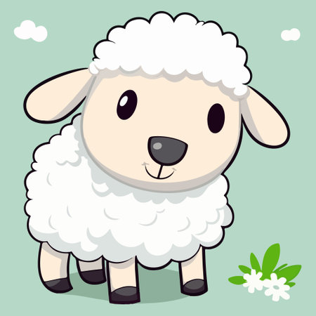 Illustration of an adorable sheep or lamb in a vector.のイラスト素材